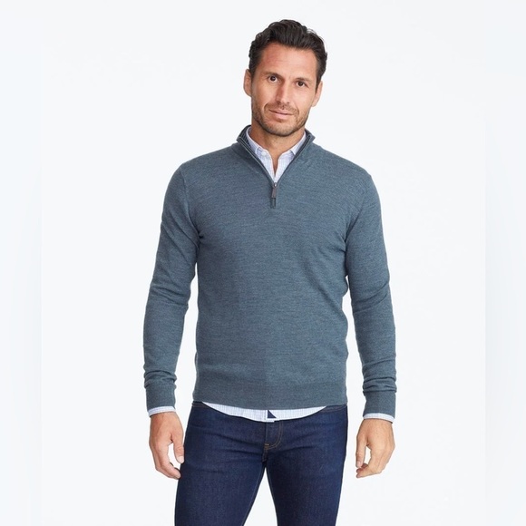 UNTUCKit Belguardo Merino Wool Quarter-Zip, Dark Gray, Size XL - Picture 1 of 10